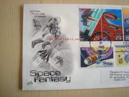 Space Fantacy, 1993, USA, ensipäiväkuori, FDC. Katso myös muut kohteeni, mm. noin 1 200 erilaista amerikkalaista ensipäiväkuorta 1920-luvulta 2000-luvulle.