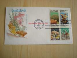 Coral Reefs, koralliriutta, 1980, USA, ensipäiväkuori, FDC. Katso myös muut kohteeni, mm. noin 1 200 erilaista amerikkalaista ensipäiväkuorta 1920-luvulta