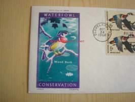 Waterfowl Conservation, lintuja, 1968, USA, ensipäiväkuori, FDC. Katso myös muut kohteeni, mm. noin 1 200 erilaista amerikkalaista ensipäiväkuorta 1920-luvulta