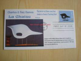 Charles &amp; Ray Eames, La Chaise, 2008, USA, ensipäiväkuori, FDC. Katso myös muut kohteeni, mm. noin 1 200 erilaista amerikkalaista ensipäiväkuorta 1920-luvulta