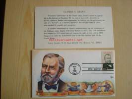 Presidentti Ulysses S. Grant, Civil War, sisällisota, 1986, USA, ensipäiväkuori, FDC. Katso myös muut kohteeni, mm. noin 1 200 erilaista amerikkalaista