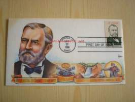 Presidentti Ulysses S. Grant, Civil War, sisällisota, 1986, USA, ensipäiväkuori, FDC. Katso myös muut kohteeni, mm. noin 1 200 erilaista amerikkalaista
