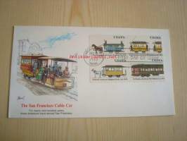 The San Francisco Cable Car, Ratikka, Raitiovaunu, 1983, USA, ensipäiväkuori, FDC. Katso myös muut kohteeni, mm. noin 1 200 erilaista amerikkalaista