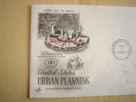 Urban Planning, 1967, USA, ensipäiväkuori, FDC. Katso myös muut kohteeni, mm. noin 1 200 erilaista amerikkalaista ensipäiväkuorta 1920-luvulta 2000-luvulle.