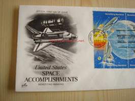 United Nations Space Accomplishments, 1981, USA, ensipäiväkuori, FDC. Katso myös muut kohteeni, mm. noin 1 200 erilaista amerikkalaista ensipäiväkuorta