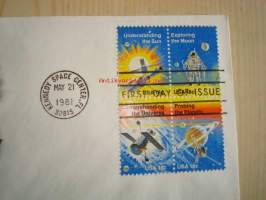 United Nations Space Accomplishments, 1981, USA, ensipäiväkuori, FDC. Katso myös muut kohteeni, mm. noin 1 200 erilaista amerikkalaista ensipäiväkuorta