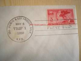 Highway Post Office, postiauto, 1950, USA, ensipäiväkuori, FDC. Katso myös muut kohteeni, mm. noin 1 200 erilaista amerikkalaista ensipäiväkuorta 1920-luvulta