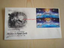 United Nations Mission to Planet Earth, 1992, USA, ensipäiväkuori, FDC. Katso myös muut kohteeni, mm. noin 1 200 erilaista amerikkalaista ensipäiväkuorta