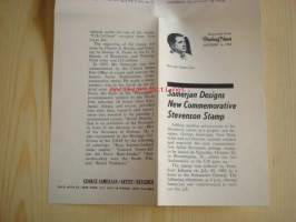 Adlai Stevenson, 1965, USA, ensipäiväkuori, FDC, kuoressa postimerkin suunnittelijan: George Samerjan nimikirjoitus. Katso myös muut kohteeni, mm. noin 1 200