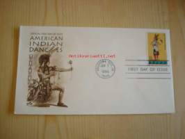 5 erilaista American Indian Dances ensipäiväkuorta, 1996, USA, FDC. Katso myös muut kohteeni, mm. noin 1 200 erilaista amerikkalaista ensipäiväkuorta