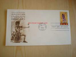5 erilaista American Indian Dances ensipäiväkuorta, 1996, USA, FDC. Katso myös muut kohteeni, mm. noin 1 200 erilaista amerikkalaista ensipäiväkuorta