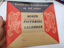 Scots Pictorial Calendar 1959 (in colour) unused with envelope -&quot;skottilainen maisema&quot; seinäkalenteri, käyttämätön, 2 viikon sivut, mukana alkuperäinen