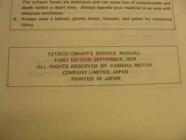 Yamaha YZ125(G) Owner´s service manual huolto-ohjekirja