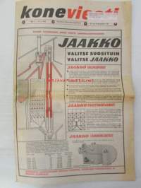 Koneviesti 1973 nr 1, sis. mm. seur. artikkelit / kuvat / mainokset;Esittelyssä Valmet 702 traktori, Lame-kylmäilmakuivuri, Vaihtoehtona pakettikuivuri, Testissä