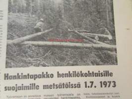 Koneviesti 1973 nr 15, sis. mm. seur. artikkelit / kuvat / mainokset; TUME HKL-300, Tive Treton- Kylvöjet, Bobcat - Navetan työmuurahainen, Norjalainen Tilatankki