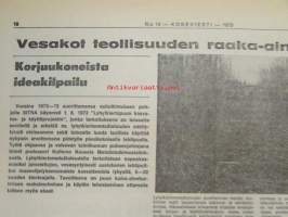 Koneviesti 1973 nr 15, sis. mm. seur. artikkelit / kuvat / mainokset; TUME HKL-300, Tive Treton- Kylvöjet, Bobcat - Navetan työmuurahainen, Norjalainen Tilatankki