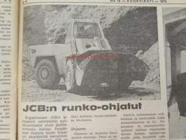 Koneviesti 1973 nr 15, sis. mm. seur. artikkelit / kuvat / mainokset; TUME HKL-300, Tive Treton- Kylvöjet, Bobcat - Navetan työmuurahainen, Norjalainen Tilatankki
