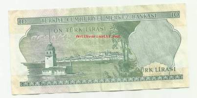 Turkki  10 Lira 1970 (1975) seteli