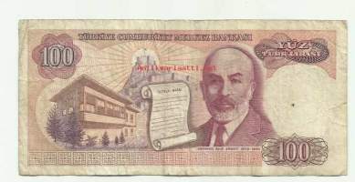 Turkki  100 Lira 1970 (1984) seteli