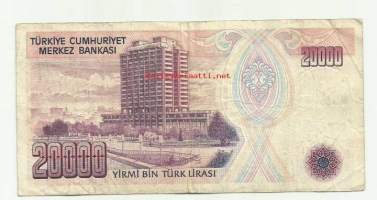 Turkki  10 000 Lira 1970 (1988) seteli