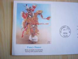 American Indian, Fancy Dance, USA ensipäiväkuori, FDC. Katso myös muut kohteeni, mm. noin 1 200 amerikkalaista ensipäiväkuorta 1920-luvulta 2000-luvulle, kysy