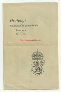 Prologi Kirjalatajain 15 - vuotisjuhlaan Turussa 19.11.1905