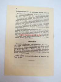 Nuoren Voiman Liiton jäsenkirja ja säännöt 1946