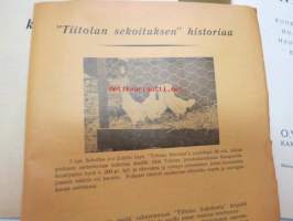 Kanaloille rehuja, ruokintavälineitä, hoitovälineitä, hautomakoneita, keinoemoja - Oy Turun Muna - Hinnasto nr 11 1929 kananrehujen ja  ja kanatalouden