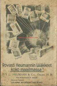 200 000 kiitoskirjelmää - Rovasti Heumannin lääkkeiden ainoalaatuinen riemujuhla 1931 tuoteluettelo