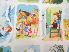 Postikorttiarkki v. 1945 -leikkaamaton painoarkki -uncut  postcard print sheet