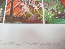 Seitsemän veljestä postikorttiarkki v. 1941 -leikkaamaton painoarkki -uncut  postcard print sheet