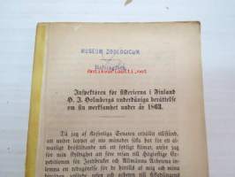Inspektören för fiskerierna i Finland H.J. Holmbergs underdåniga berättelse om sin werksamhet under år 1863 -kalastuksentarkastajan vuosikertomus 1863, 1