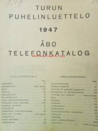 Turku puhelinluettelo 1947, Turku - Åbo telefonkatalog -Turun puhelinluettelo