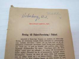 Förslag till Fiskeri-Förordning i Finland 1863 -ehdotus kalastusasetukseksi -proposal to fishing statutes in Finland