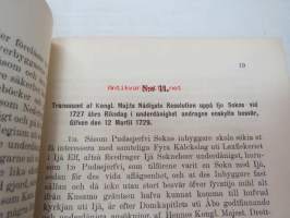 Aktstycken till upplysning af de allmänna rättsförhållanden, som äga rum beträffande Kemijoki och Ijo kronofisken, 1888 Kemi- ja Iijoen kalastusta koskevat