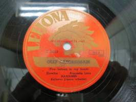 Leijona T 5053 Augustin Lara, Marianne - Olet aatoksissain / Kullervo Linna, Metrotytöt - Unikuva -savikiekkoäänilevy, 78 rpm record