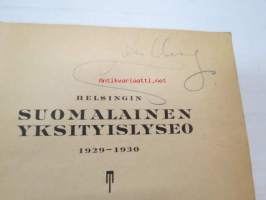 Helsingin Suomalainen Yksityislyseo 1929-1930 vuosikertomus -annual report