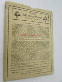 Perutz-Belichtungsmesser -valaistusmittarin käyttöohje saksaksi