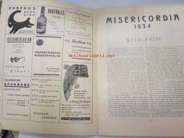 Misericordia julen 1934 - Utgiven av Sjuksjöterskeföreningen i Finland -christmas publication, mukana Abu Hassanin mietelmiä korteilla sekä joulukorttiarkki