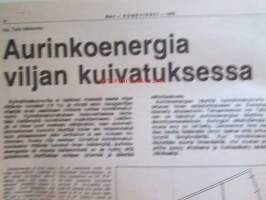 Koneviesti 1979 nr 1, sis. mm. seur. artikkelit / kuvat / mainokset; Aurinkoenergia viljan kuivatuksessa, Royal Smithfield Show - Lontoon kuninkaallinen