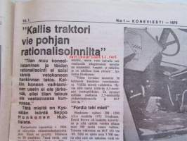 Koneviesti 1979 nr 1, sis. mm. seur. artikkelit / kuvat / mainokset; Aurinkoenergia viljan kuivatuksessa, Royal Smithfield Show - Lontoon kuninkaallinen