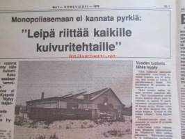 Koneviesti 1979 nr 1, sis. mm. seur. artikkelit / kuvat / mainokset; Aurinkoenergia viljan kuivatuksessa, Royal Smithfield Show - Lontoon kuninkaallinen