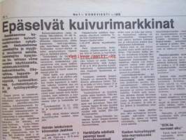Koneviesti 1979 nr 1, sis. mm. seur. artikkelit / kuvat / mainokset; Aurinkoenergia viljan kuivatuksessa, Royal Smithfield Show - Lontoon kuninkaallinen