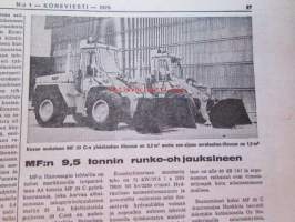 Koneviesti 1979 nr 1, sis. mm. seur. artikkelit / kuvat / mainokset; Aurinkoenergia viljan kuivatuksessa, Royal Smithfield Show - Lontoon kuninkaallinen