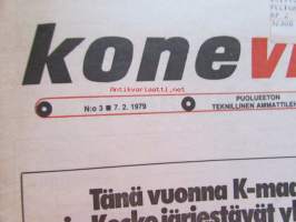 Koneviesti 1979 nr 3, sis. mm. seur. artikkelit / kuvat / mainokset; Maatalous energian tuottajana ja kuluttajana, Traktori käyttäjänsä silmin Volvo T-500,