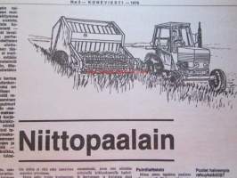 Koneviesti 1979 nr 3, sis. mm. seur. artikkelit / kuvat / mainokset; Maatalous energian tuottajana ja kuluttajana, Traktori käyttäjänsä silmin Volvo T-500,