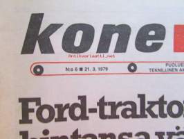 Koneviesti 1979 nr 6, sis. mm. seur. artikkelit / kuvat / mainokset; Kylvölannoittimet 1979 kuvat ja tekniset tiedot, Opel Ascona 1.3 ja Opel Manta 1.3, JF GC 210