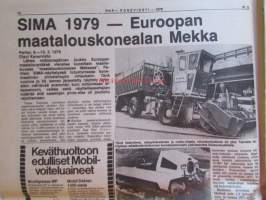 Koneviesti 1979 nr 6, sis. mm. seur. artikkelit / kuvat / mainokset; Kylvölannoittimet 1979 kuvat ja tekniset tiedot, Opel Ascona 1.3 ja Opel Manta 1.3, JF GC 210
