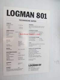 Logman 801 harvesteri -myyntiesite / harvester brochure in german
