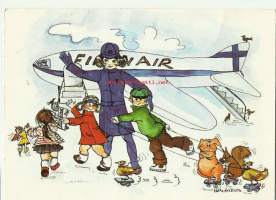 Finnair - lentokonepostikortti postikortti kulkenut
